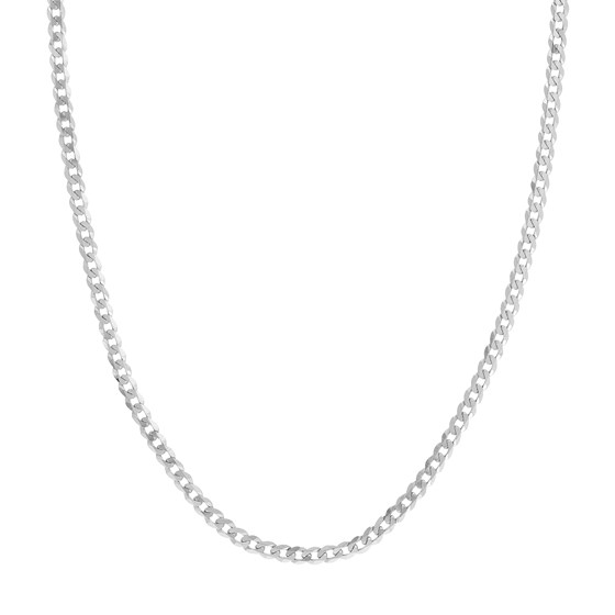 14K White Gold 4.4 mm Cuban Chain w/ Lobster Clasp - 18 in.