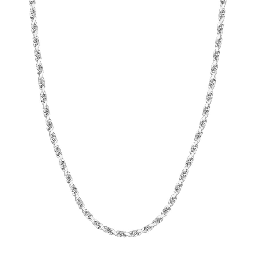 14K White Gold 4.4 mm Rope Chain w/ Lobster Clasp - 22 in.