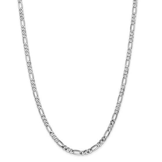 14k White Gold 4.5 mm Flat Figaro Chain - 26 in. 14k White Gold 4.5 mm Flat Figaro Chain - 26 in.