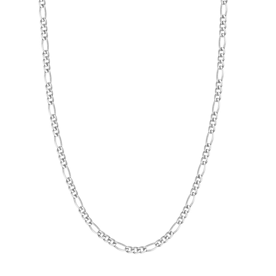 14K White Gold 4.75 mm Figaro Chain w/ Lobster Clasp - 24 in.