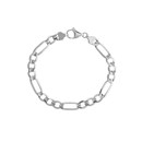 14K White Gold 4.75 mm Figaro Chain w/ Lobster Clasp - 8 in.