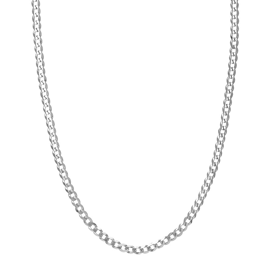 14K White Gold 4.95 mm Cuban Chain w/ Lobster Clasp - 18 in.