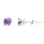 14k White Gold 4 mm Amethyst Stud Earrings
