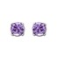 14k White Gold 4 mm Amethyst Stud Earrings