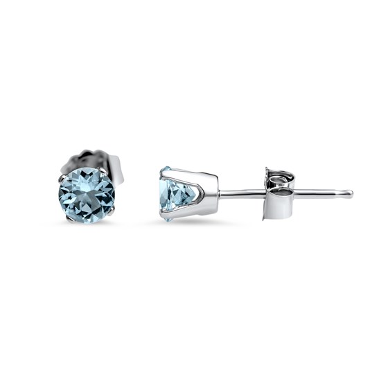 14k White Gold 4 mm Aquamarine Stud Earrings 14k White Gold 4 mm Aquamarine Stud Earrings