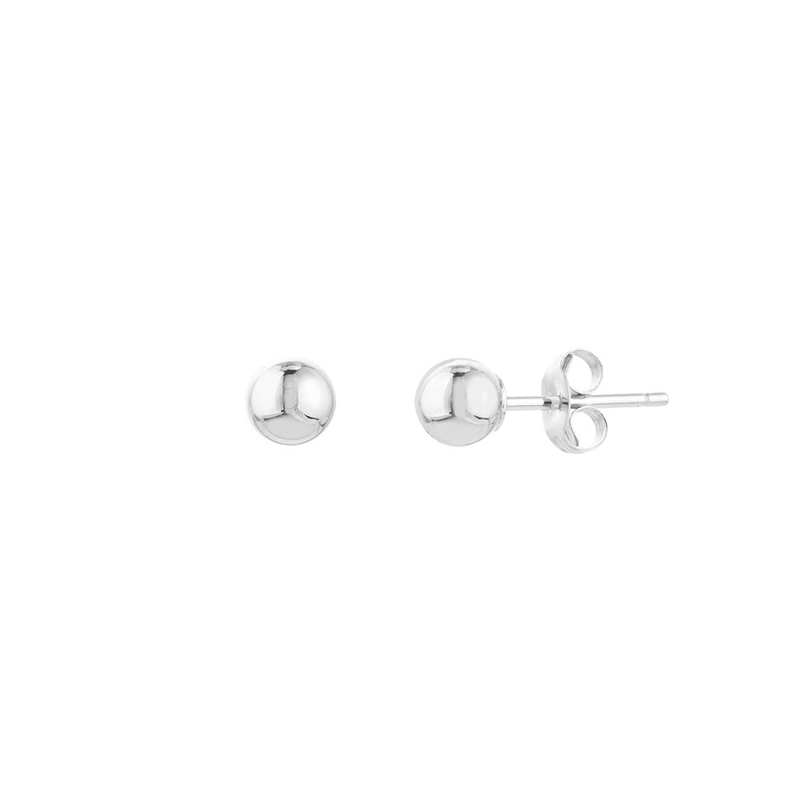 14K White Gold 4 mm Ball Stud Earrings