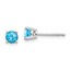 14k White Gold 4 mm Blue Topaz Earrings