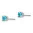 14k White Gold 4 mm Blue Topaz Earrings