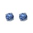14k White Gold 4 mm Blue Topaz Stud Earrings