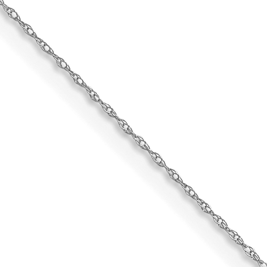 14K White Gold .4 mm Carded Cable Rope Chain - 16 in.