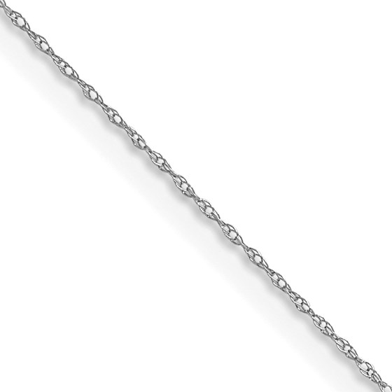 14K White Gold .4 mm Carded Cable Rope Chain - 18 in.