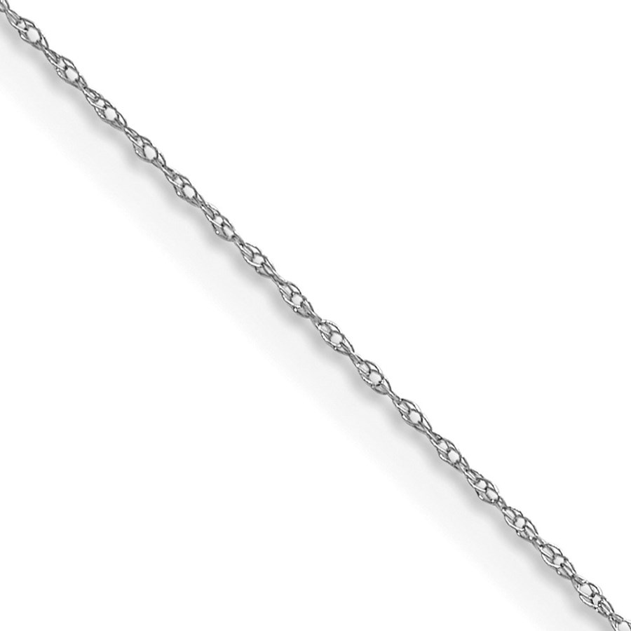 14K White Gold .4 mm Carded Cable Rope Chain - 22 in.