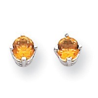 14k White Gold 4 mm Citrine Earrings 14k White Gold 4 mm Citrine Earrings