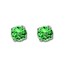 14k White Gold 4 mm Emerald Stud Earrings