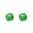 14k White Gold 4 mm Emerald Stud Earrings