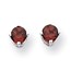 14k White Gold 4 mm Garnet Earrings