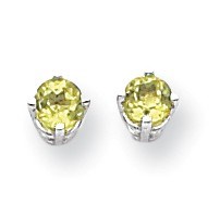 14k White Gold 4 mm Peridot Earrings 14k White Gold 4 mm Peridot Earrings