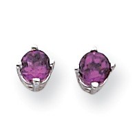 14k White Gold 4 mm Rhodolite Garnet Earrings 14k White Gold 4 mm Rhodolite Garnet Earrings