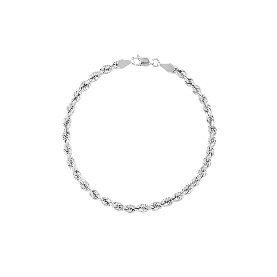 14K White Gold 4 mm Rope Chain w/ Lobster Clasp - 8 in.