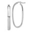 14K White Gold 4mm Polished Oval Hoop Earrings - 38 mm