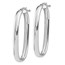 14K White Gold 4mm Polished Oval Hoop Earrings - 38 mm