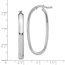 14K White Gold 4mm Polished Oval Hoop Earrings - 38 mm
