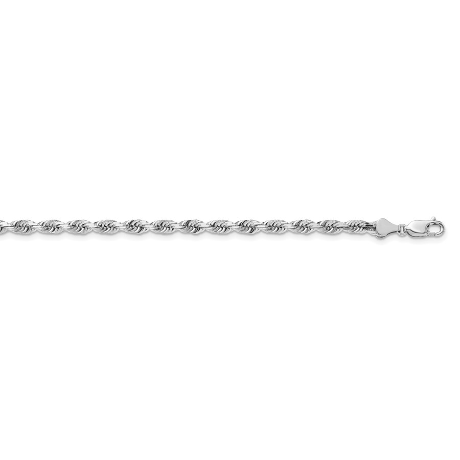 14k White Gold 5.0 mm Diamond Cut Quadruple Rope Chain - 22 in.