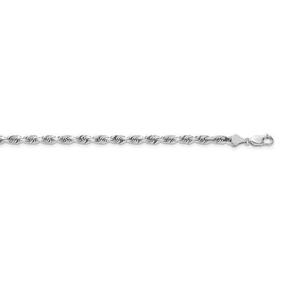 14k White Gold 5.0 mm Diamond Cut Quadruple Rope Chain - 24 in. 14k White Gold 5.0 mm Diamond Cut Quadruple Rope Chain - 24 in.