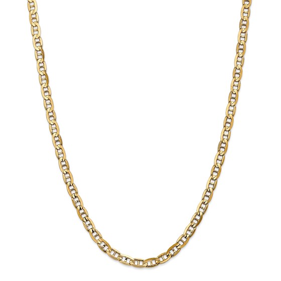 14k White Gold 5.25 mm Concave Anchor Chain - 18 in. 14k White Gold 5.25 mm Concave Anchor Chain - 18 in.