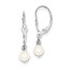 14k White Gold 5-6 mm Cultured Pearl Leverback Earrings
