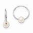 14k White Gold 5-6 mm White Cultured Pearl Endless Hoop Earrings