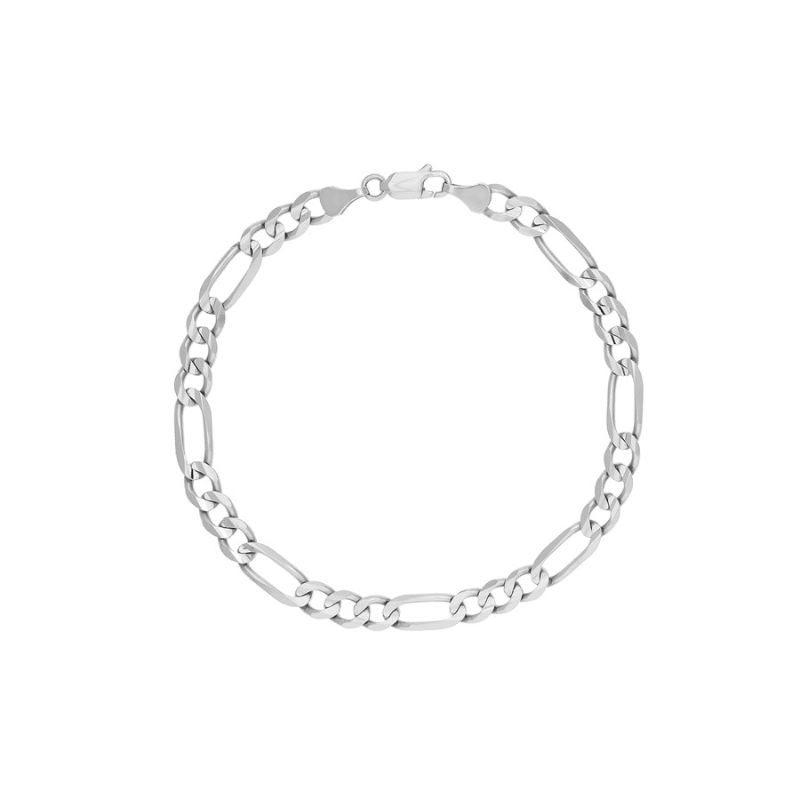 14K White Gold 5.8 mm Figaro Chain w/ Lobster Clasp - 8.5 in.