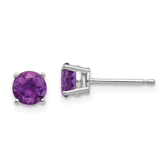 14k White Gold 5 mm Amethyst Earrings 14k White Gold 5 mm Amethyst Earrings
