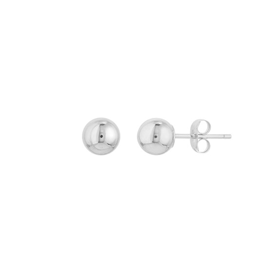 14K White Gold 5 mm Ball Stud Earrings