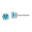 14k White Gold 5 mm Blue Topaz Earrings