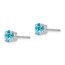 14k White Gold 5 mm Blue Topaz Earrings