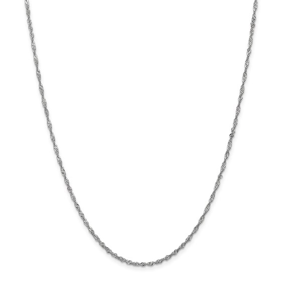 14k White Gold .5 mm Cable Rope Chain Necklace - 18 in. 14k White Gold .5 mm Cable Rope Chain Necklace - 18 in.