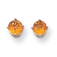 14k White Gold 5 mm Citrine Earrings 14k White Gold 5 mm Citrine Earrings