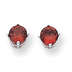 14k White Gold 5 mm Garnet Earrings 14k White Gold 5 mm Garnet Earrings