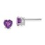 14k White Gold 5 mm Heart Amethyst Earrings