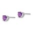 14k White Gold 5 mm Heart Amethyst Earrings