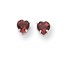 14k White Gold 5 mm Heart Garnet Earrings