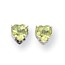 14k White Gold 5 mm Heart Peridot Earrings