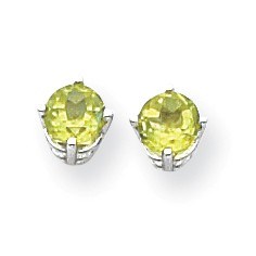 14k White Gold 5 mm Peridot Earrings 14k White Gold 5 mm Peridot Earrings