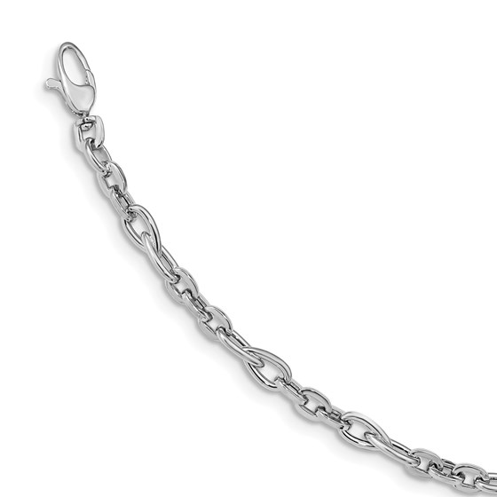 14K White Gold 5 mm Polished Fancy Link Bracelet - 7.5 in. 14K White Gold 5 mm Polished Fancy Link Bracelet - 7.5 in.