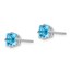 14k White Gold 5 mm Princess Cut Blue Topaz Earrings