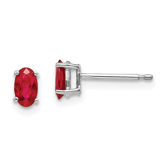 14k White Gold 5 mm Ruby Earrings 14k White Gold 5 mm Ruby Earrings