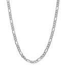 14k White Gold 6.0 mm Flat Figaro Chain - 26 in.
