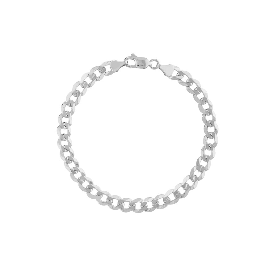 14K White Gold 6.7 mm Cuban Chain w/ Lobster Clasp - 8.5 in.