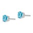 14k White Gold 6 mm Blue Topaz Earrings